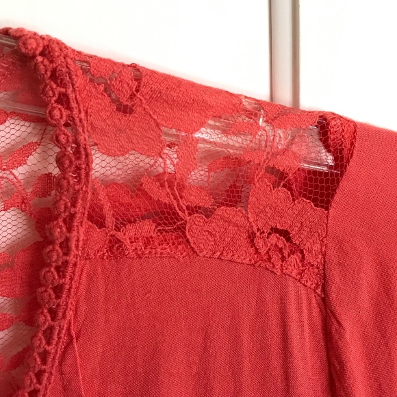 ROAMANS Lace Embroidered Tunic Babydoll Rayon Coral Women’s Plus Size 14W 1X - Picture 9 of 16